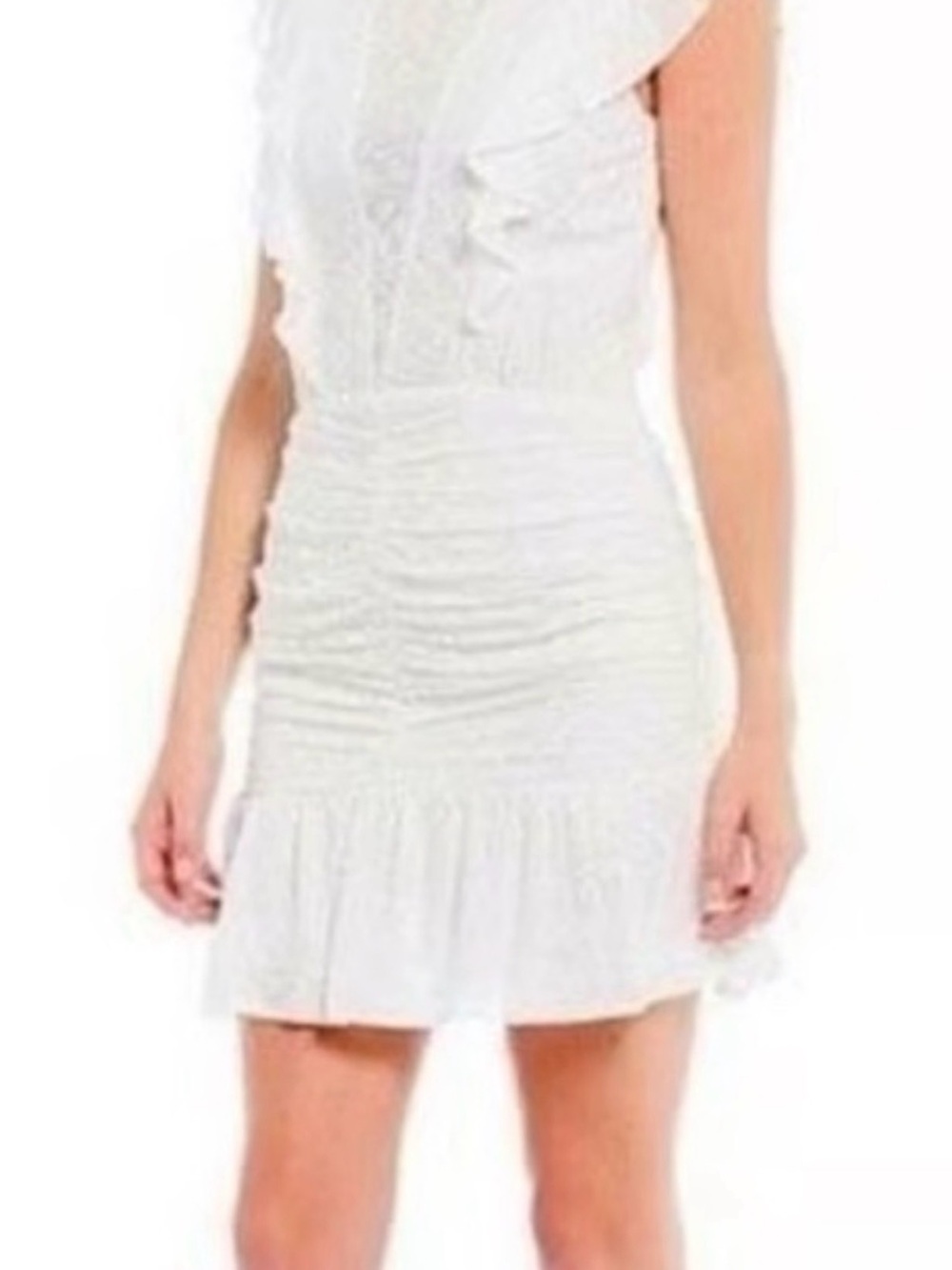 Chelsea and‎ Violet Elegant White Ruffle Dress Women's Size Small